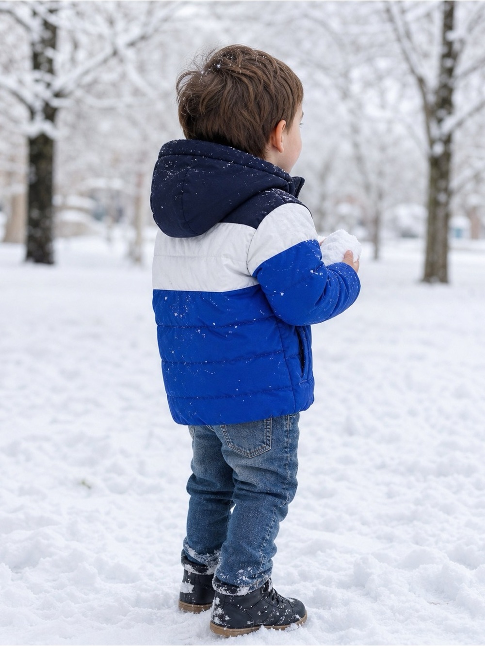 Warm Next kid’s puffer jacket for boy 4–5 years, size 110 cm, with hood